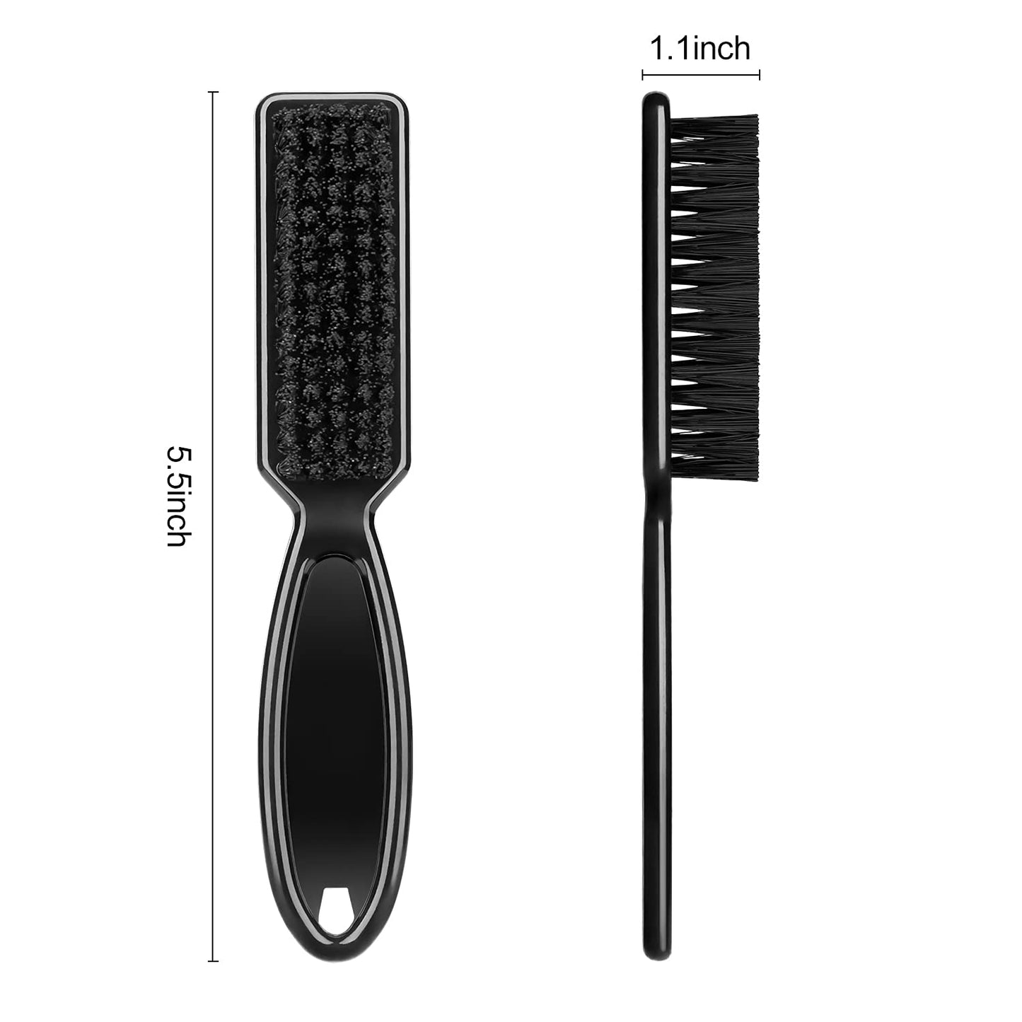 BEAUTURE 6-Piece Barber & Hair Styling Kit - Clipper & Trimmer Cleaning Brushes, Nylon Brush for Men (Black & White)