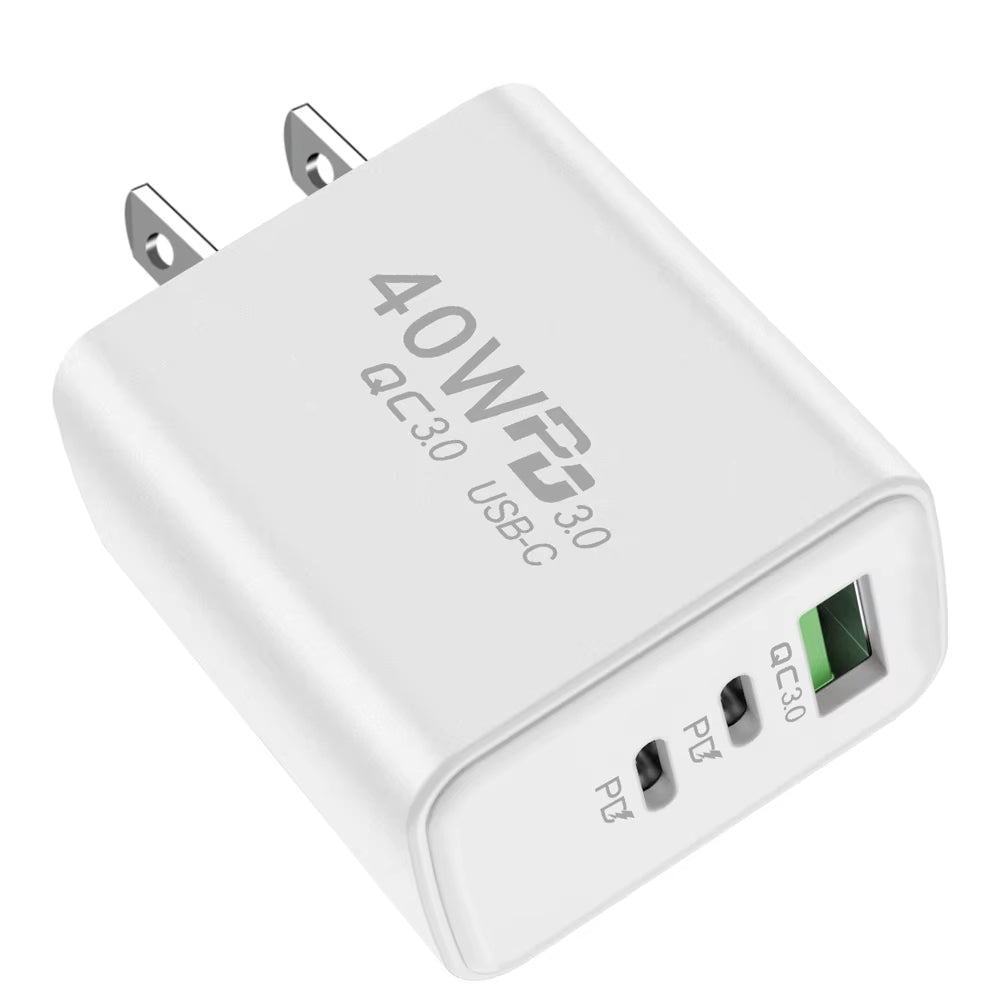 60W Phone Charging PD Fast Charging USB QC3.0 Multiple 3 Ports Type C Plug Mobile Phone Adapt for Xiaomi High Speed Wall Charger
