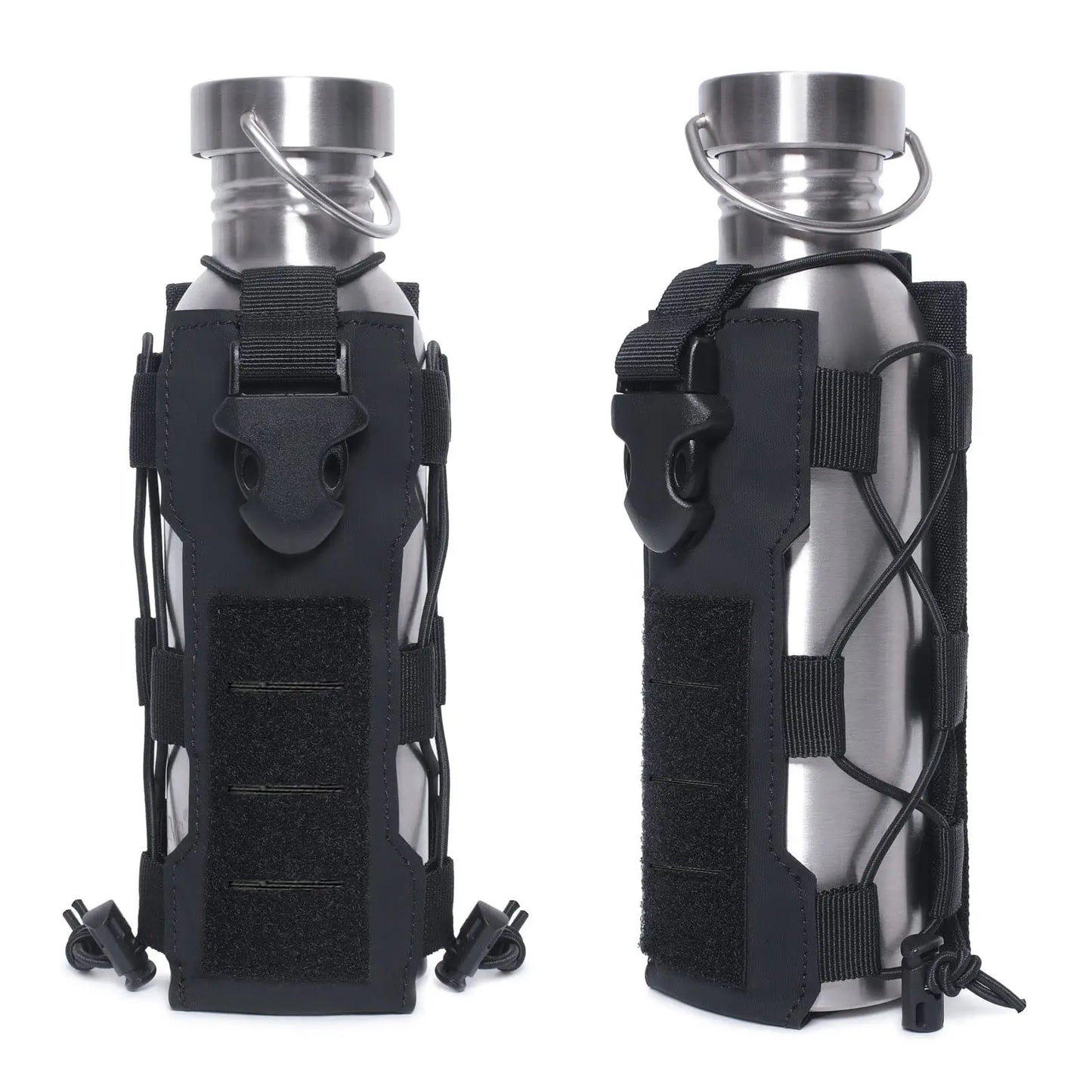 Porte-bouteille d'eau réglable Molle, conception découpée au Laser, pochette de bouteille tactique de 40 oz pour sac à dos, ceinture, support de pochette Radio Molle