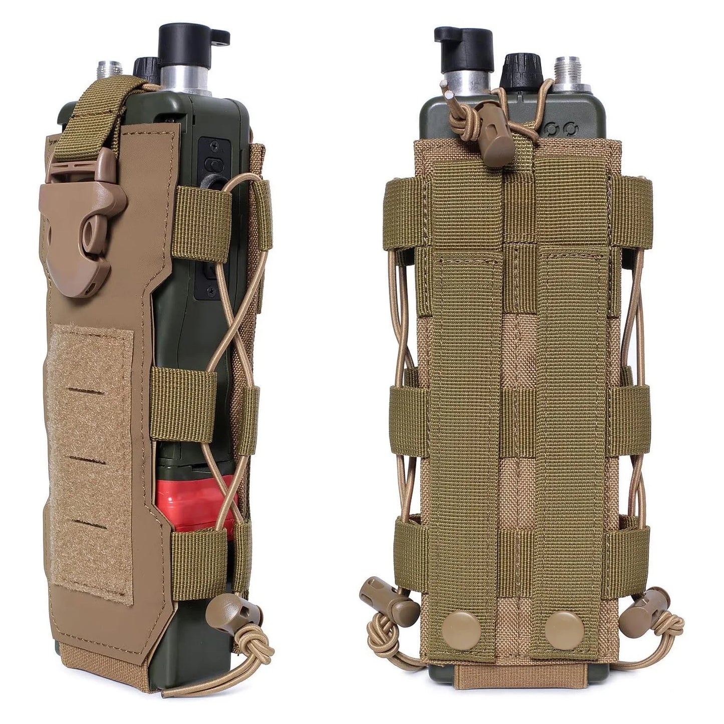 Porte-bouteille d'eau réglable Molle, conception découpée au Laser, pochette de bouteille tactique de 40 oz pour sac à dos, ceinture, support de pochette Radio Molle