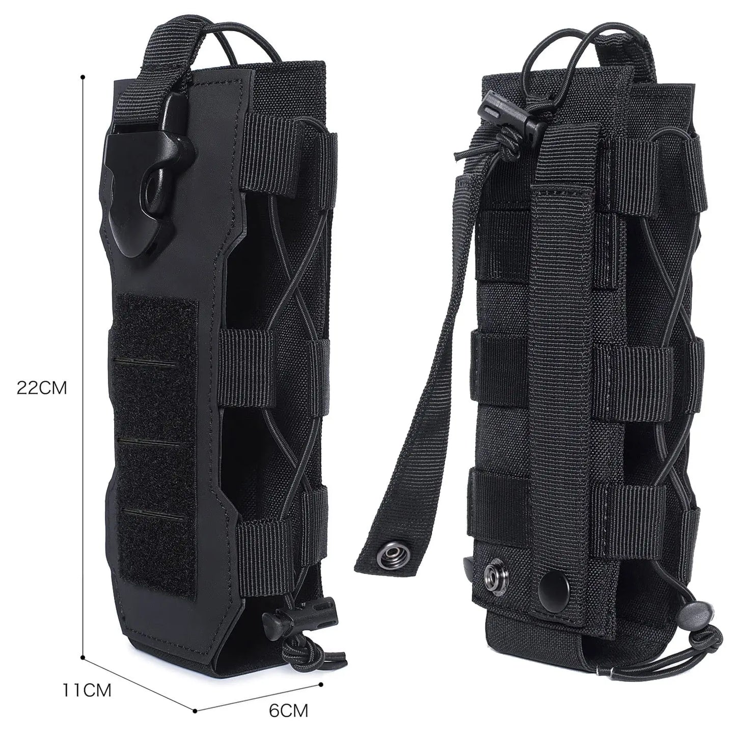 Porte-bouteille d'eau réglable Molle, conception découpée au Laser, pochette de bouteille tactique de 40 oz pour sac à dos, ceinture, support de pochette Radio Molle