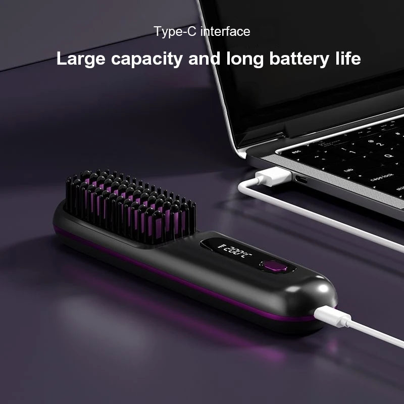 New Design Wireless Hair Straightening Iron Small Household Multi Level Temperature Control Hot Brush Hair Straightener
