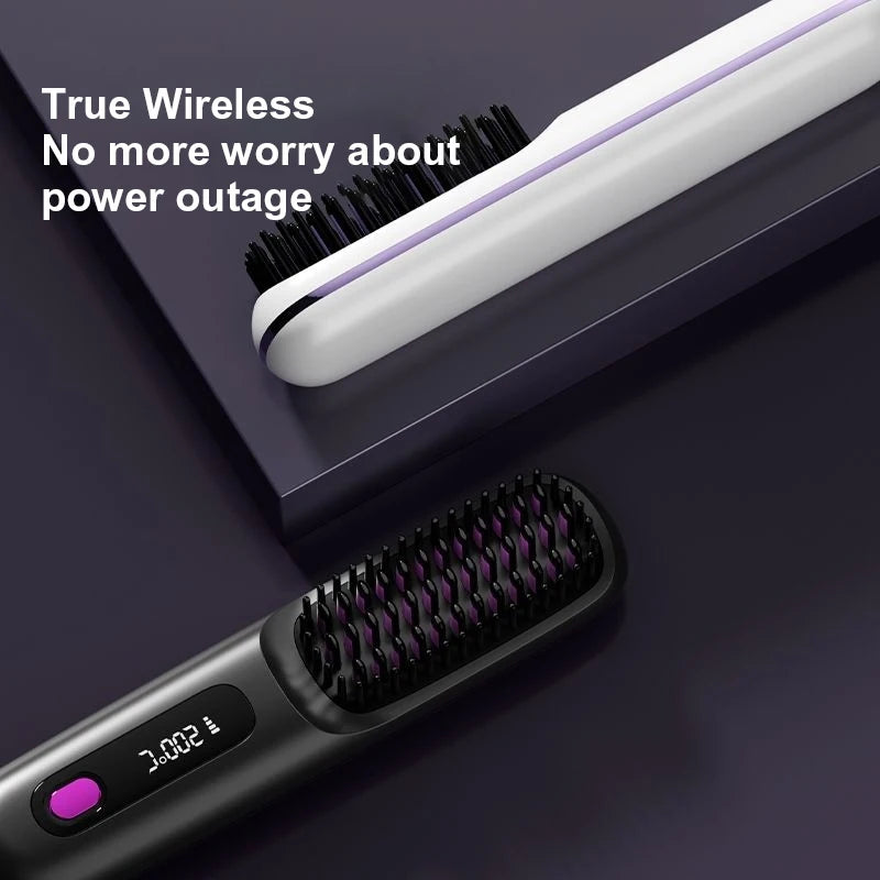 New Design Wireless Hair Straightening Iron Small Household Multi Level Temperature Control Hot Brush Hair Straightener