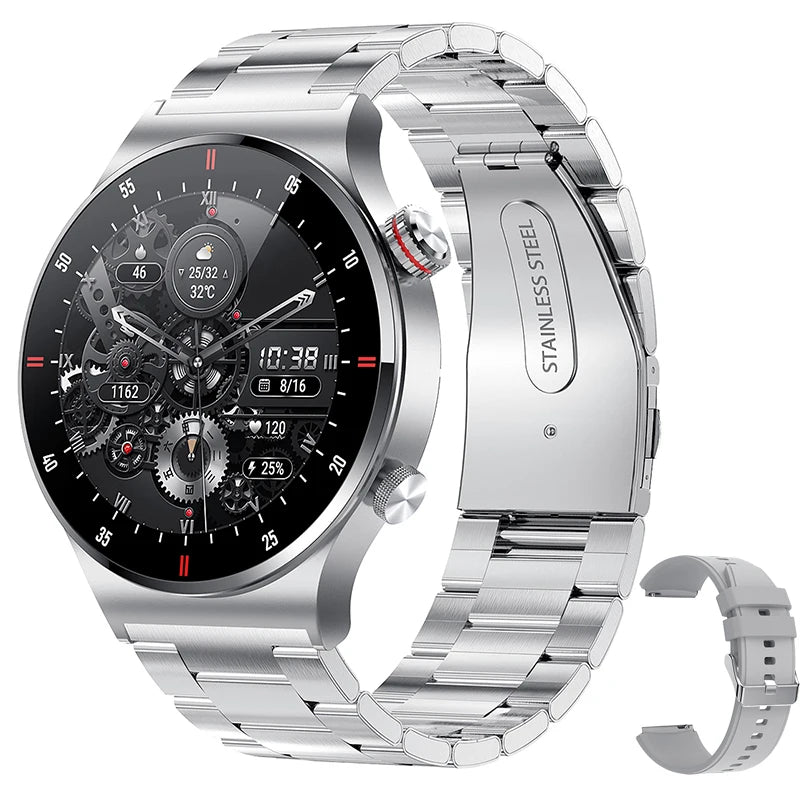 NFC Bluetooth appel montre intelligente hommes AOMLED390 * 390 HD couleur écran bouton de Rotation Fitness Tracker IP68 étanche SmartWatch hommes