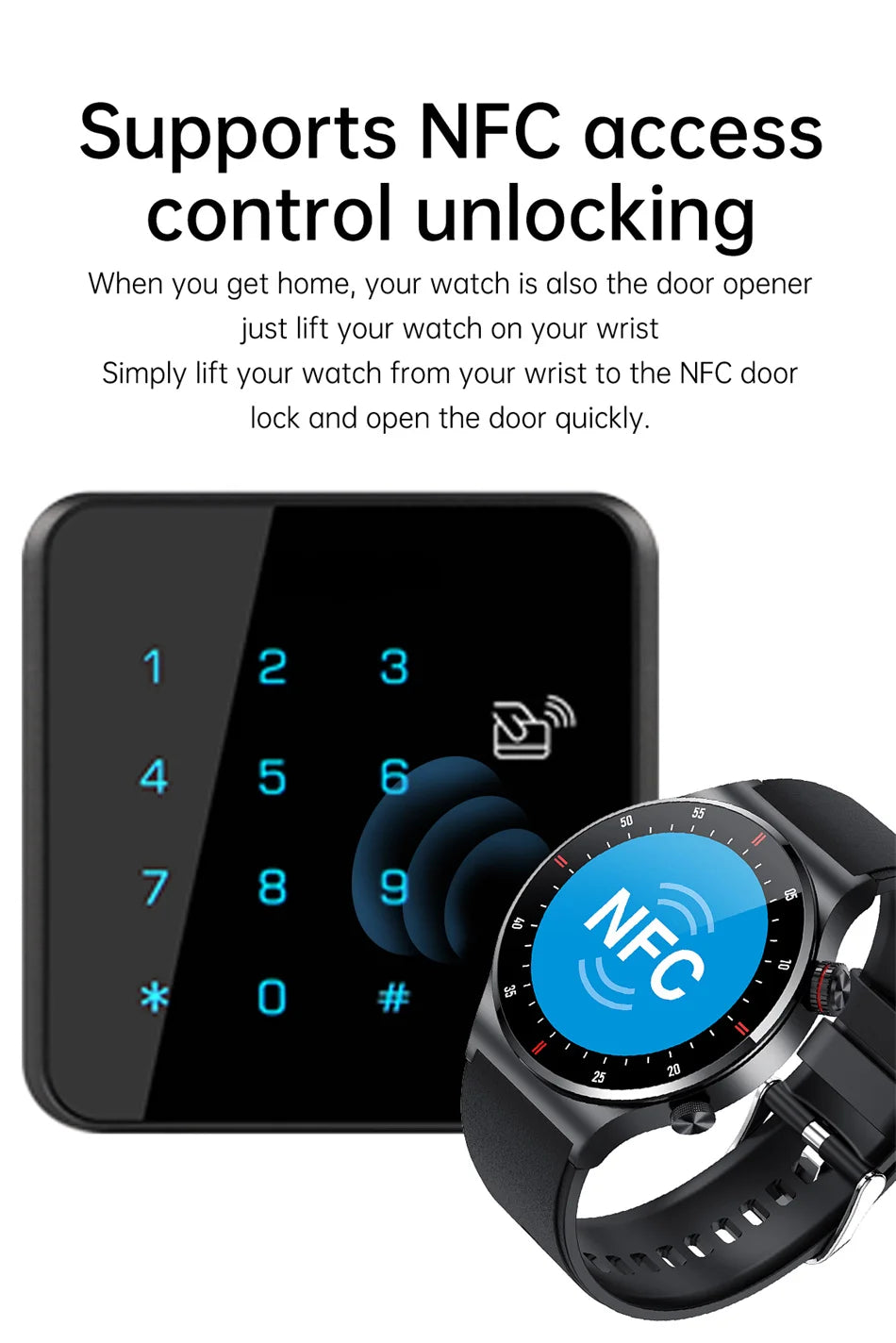 NFC Bluetooth appel montre intelligente hommes AOMLED390 * 390 HD couleur écran bouton de Rotation Fitness Tracker IP68 étanche SmartWatch hommes