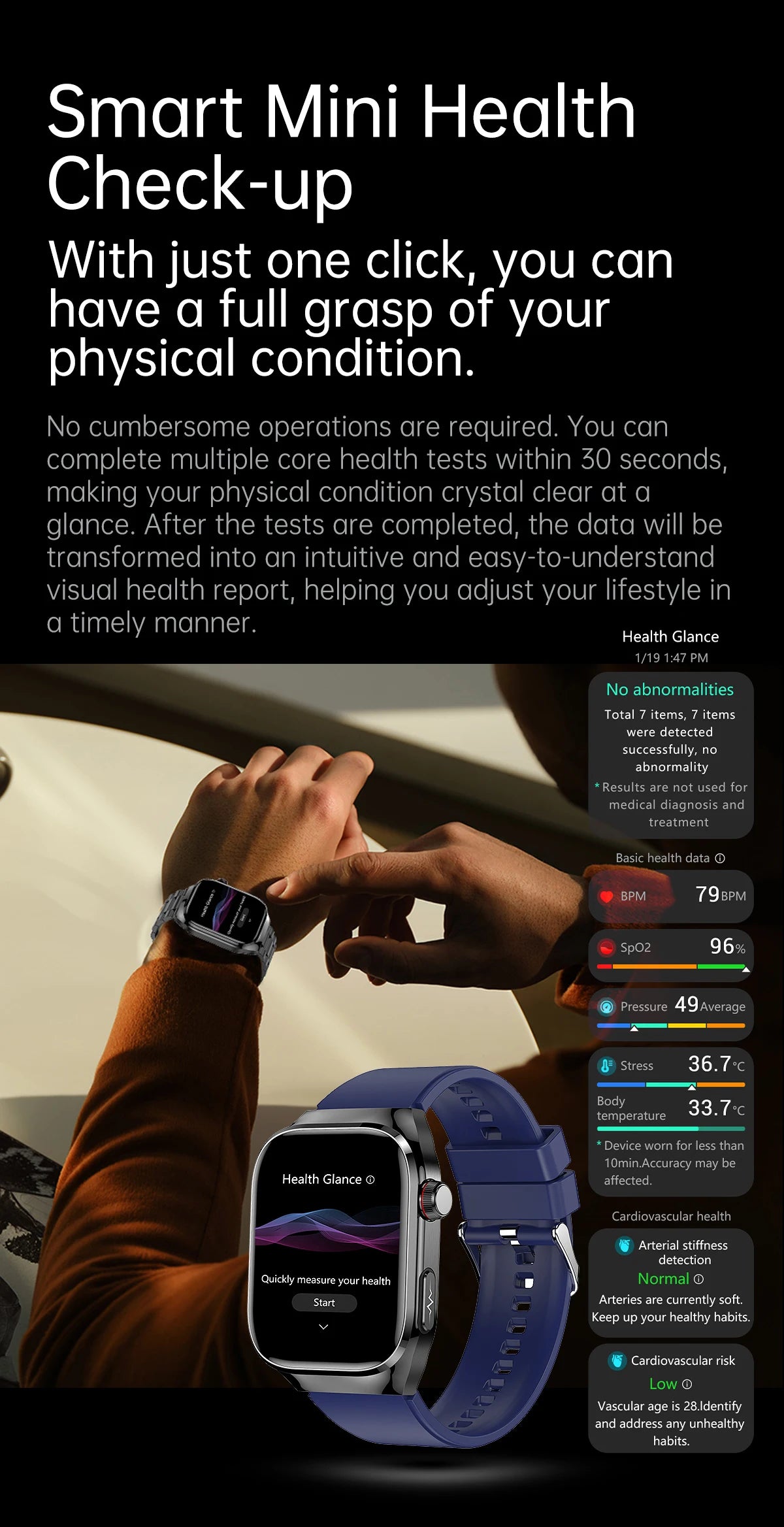 Nouveau ECG examen physique orgue santé Smartwatch hommes pression artérielle acide uricique graisse corporelle montres Bluetooth appel mme montre intelligente
