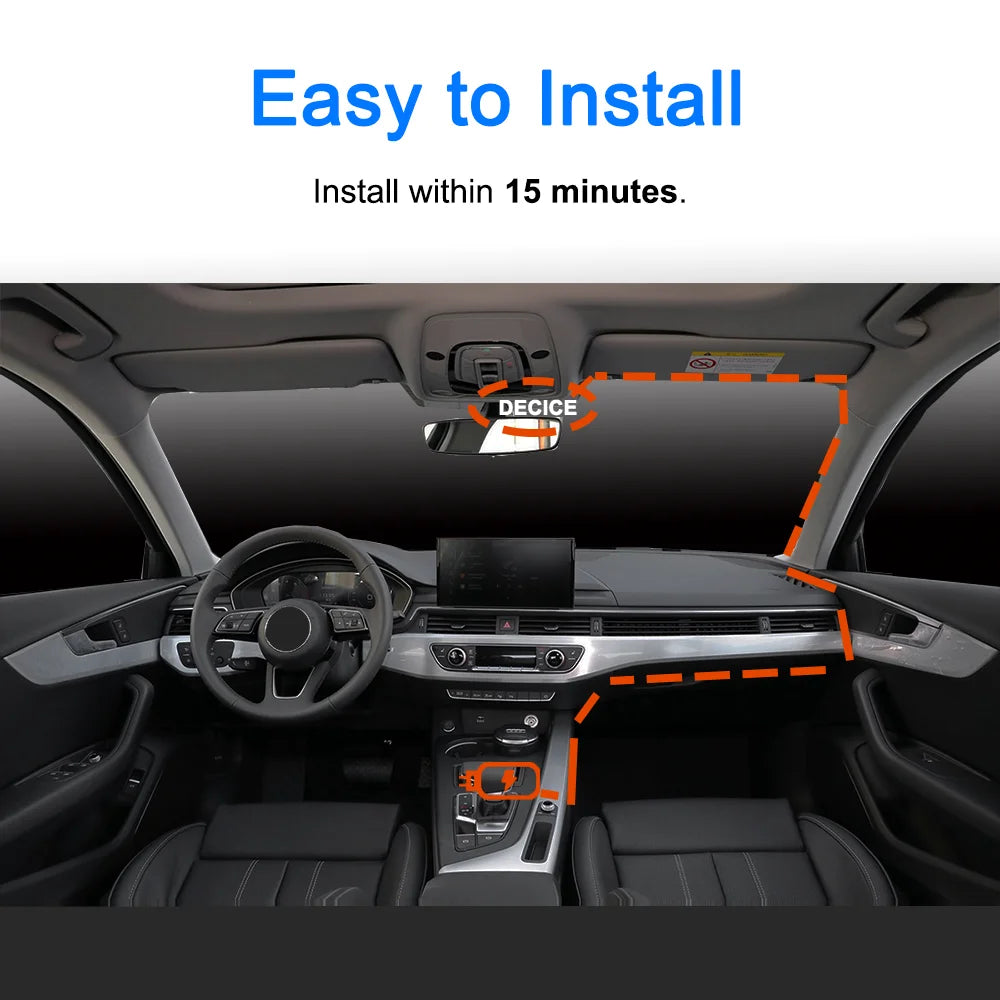 Aprilboy 12 ''4K Carplay et Android Auto voiture DVR Dash Cam caméra de rétroviseur pour enregistreur vidéo rétroviseur caméra de tableau de bord 1080P caméra arrière