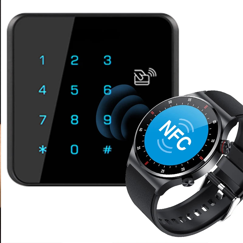 NFC Bluetooth appel montre intelligente hommes AOMLED390 * 390 HD couleur écran bouton de Rotation Fitness Tracker IP68 étanche SmartWatch hommes