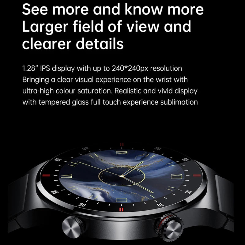 NFC Bluetooth appel montre intelligente hommes AOMLED390 * 390 HD couleur écran bouton de Rotation Fitness Tracker IP68 étanche SmartWatch hommes