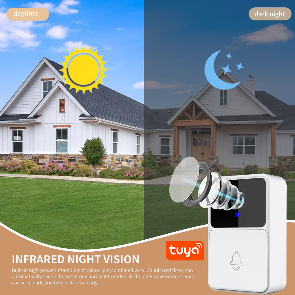 Tuya – sonnette vidéo sans fil pour maison intelligente, wi-fi, caméra de téléphone extérieure, interphone vidéo de sécurité, Vision nocturne, pratique et sûr