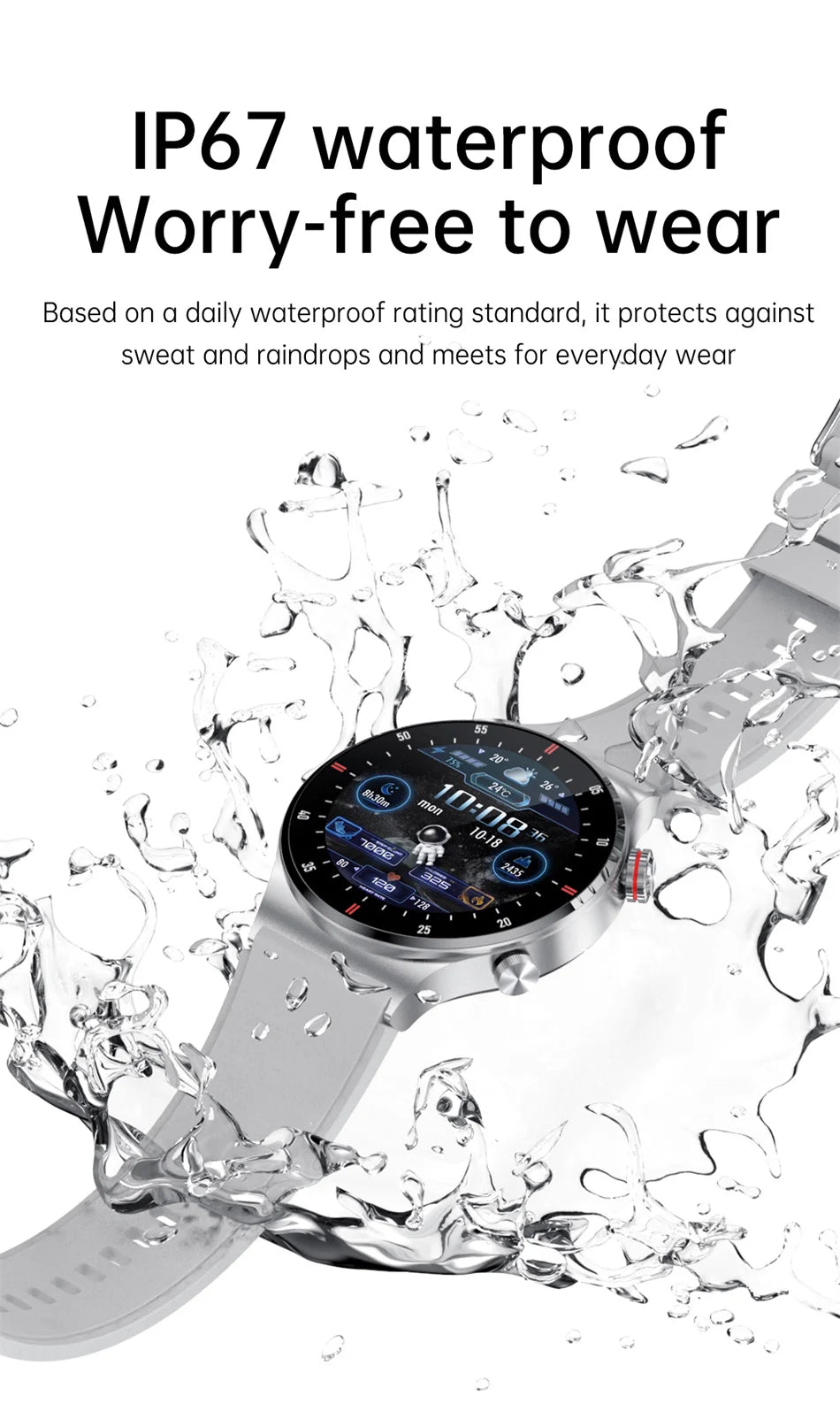 NFC Bluetooth appel montre intelligente hommes AOMLED390 * 390 HD couleur écran bouton de Rotation Fitness Tracker IP68 étanche SmartWatch hommes