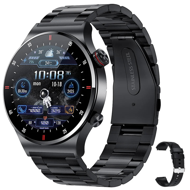 NFC Bluetooth appel montre intelligente hommes AOMLED390 * 390 HD couleur écran bouton de Rotation Fitness Tracker IP68 étanche SmartWatch hommes