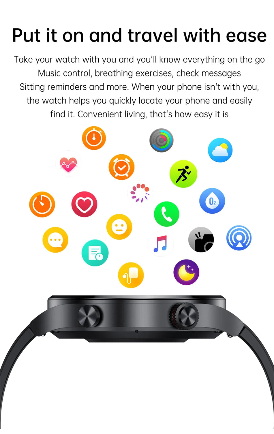 NFC Bluetooth appel montre intelligente hommes AOMLED390 * 390 HD couleur écran bouton de Rotation Fitness Tracker IP68 étanche SmartWatch hommes