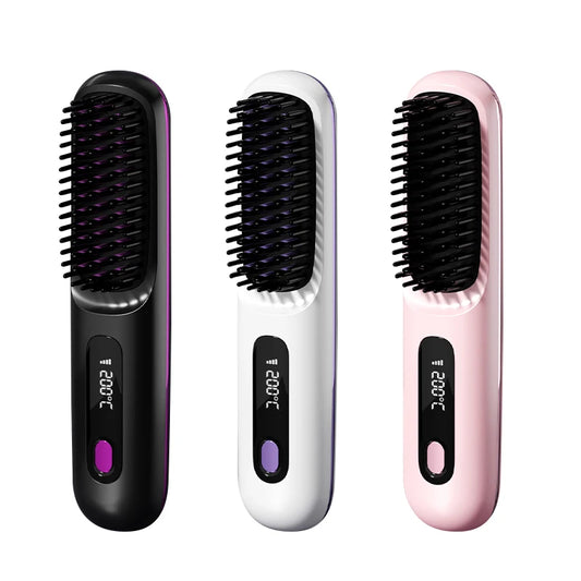New Design Wireless Hair Straightening Iron Small Household Multi Level Temperature Control Hot Brush Hair Straightener