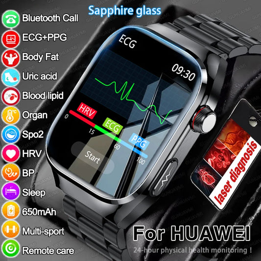 Nouveau ECG examen physique orgue santé Smartwatch hommes pression artérielle acide uricique graisse corporelle montres Bluetooth appel mme montre intelligente