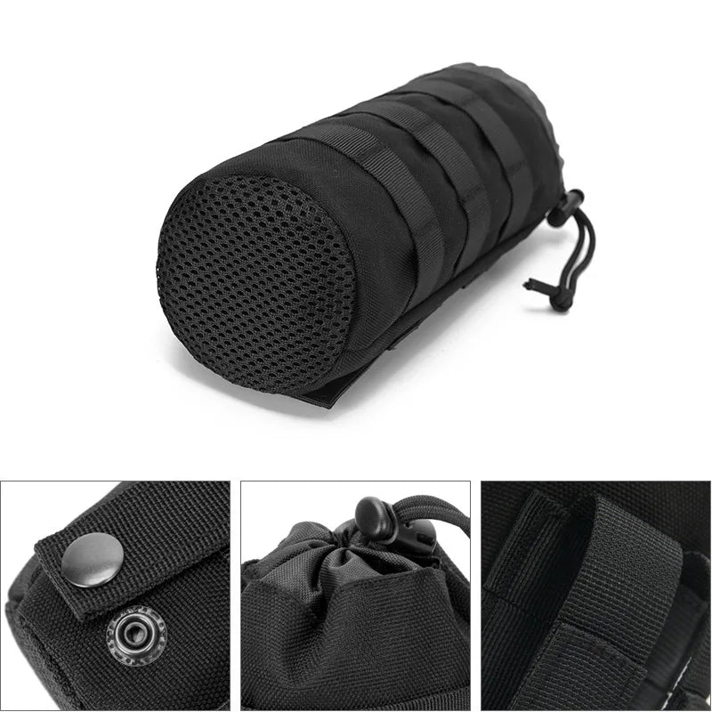 Sac de bouteille d'eau Molle en plein air, support de pochette, voyage Camping randonnée cyclisme pêche chasse porte-bouteille d'eau bouilloire